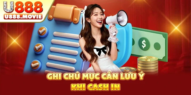 Ghi chú mục cần lưu ý khi cash in